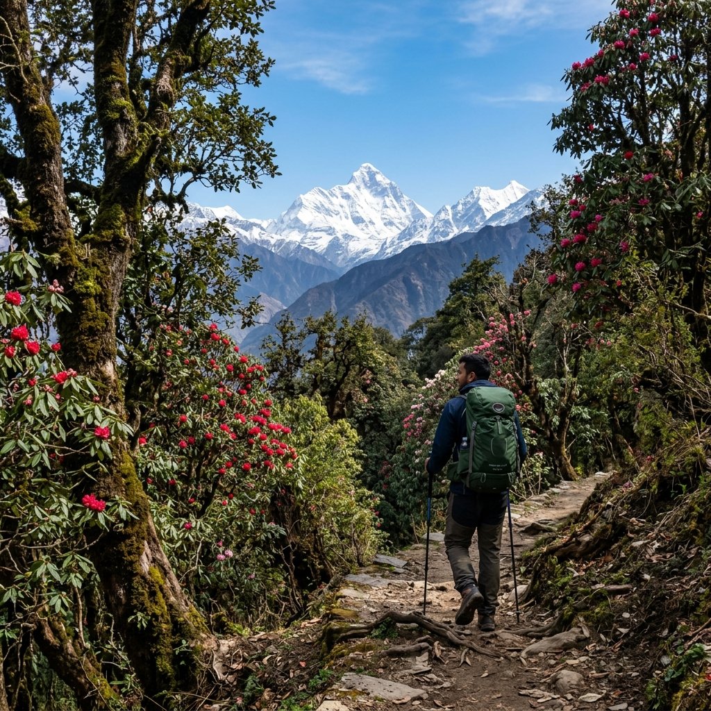 Trekking in Kumaon Himalayas near Almora